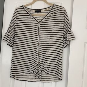 Button Down Striped Blouse